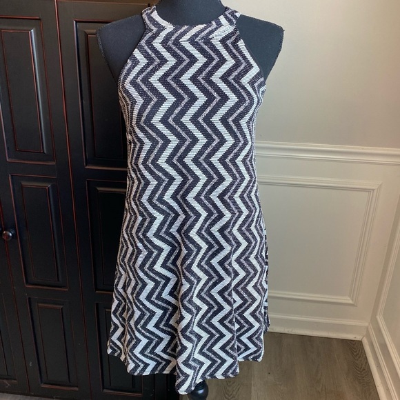 Candie’s Sparkly Zig Zag Halter Mini Dress Size Small - Picture 1 of 7